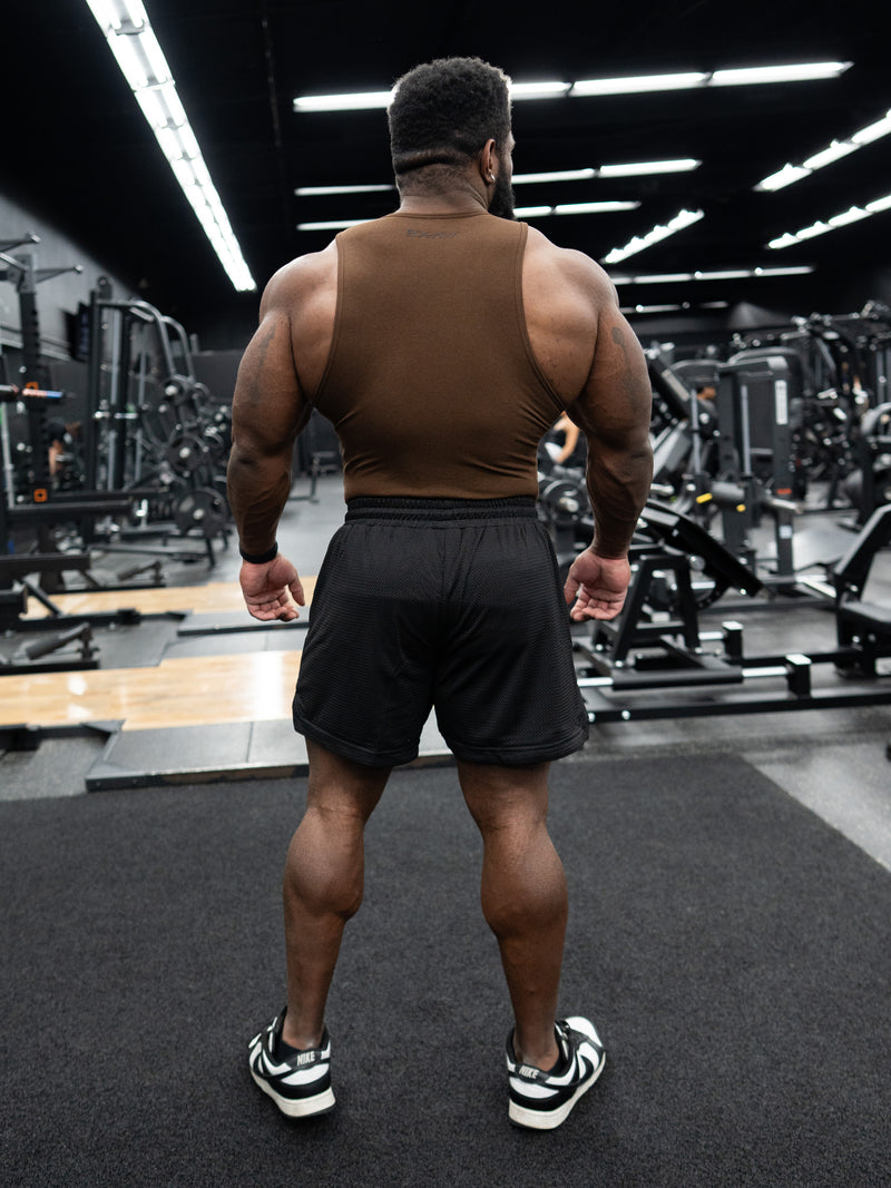 Split Logo Mesh Shorts