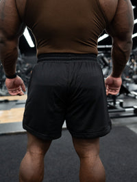 Split Logo Mesh Shorts