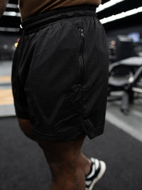Split Logo Mesh Shorts