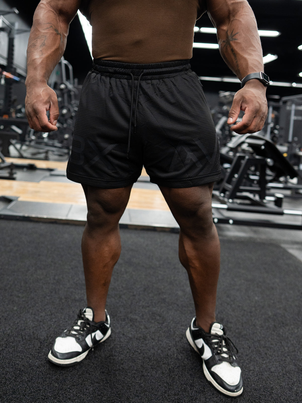 Split Logo Mesh Shorts