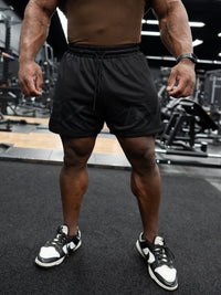 Split Logo Mesh Shorts