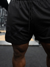 Split Logo Mesh Shorts