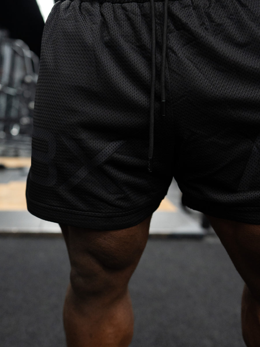Split Logo Mesh Shorts