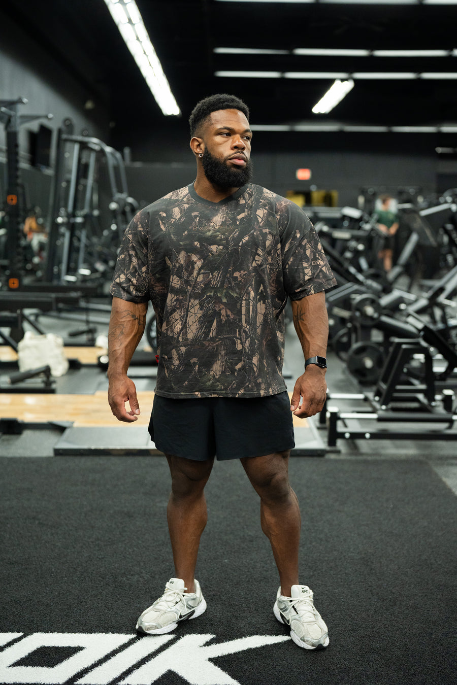 Bxactiv Dark Camo Boxy-Oversized Tee (Size up for more Oversized Fit)