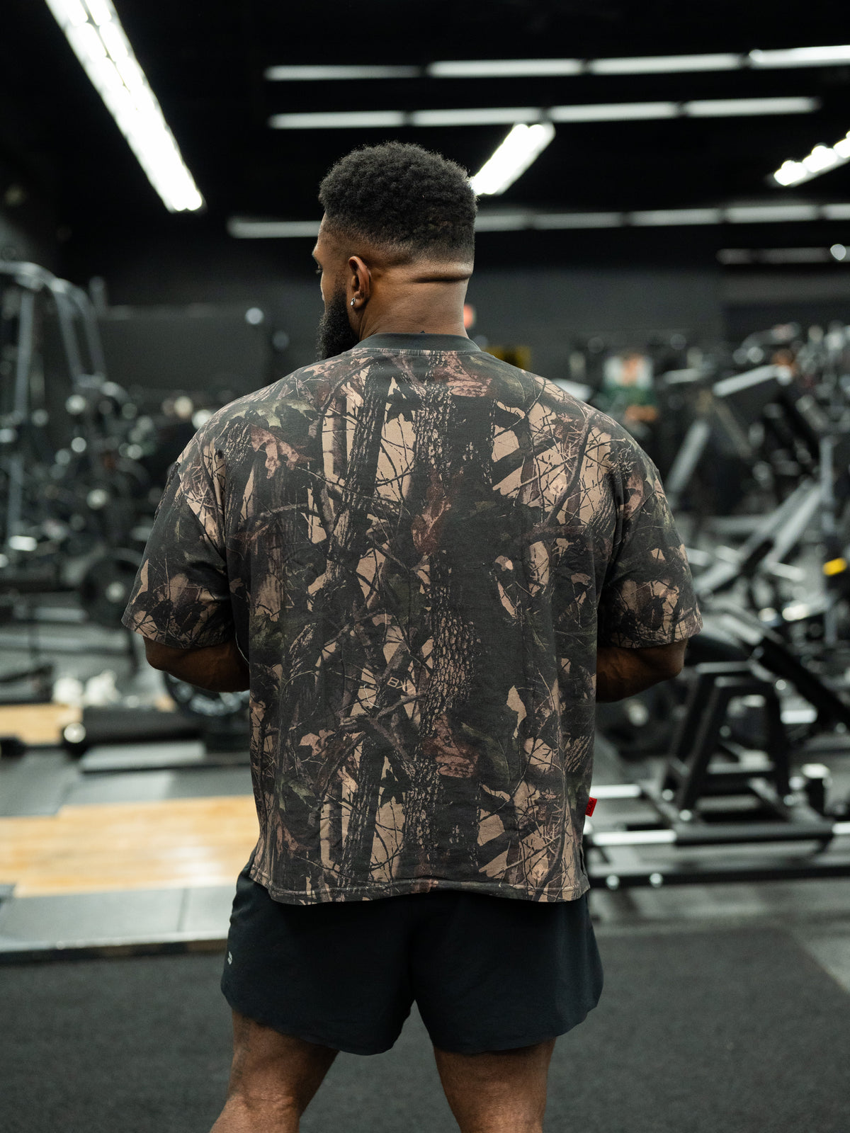 Bxactiv Dark Camo Boxy-Oversized Tee (Size up for more Oversized Fit)