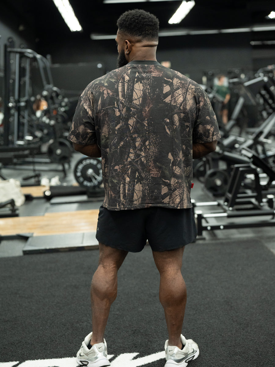 Bxactiv Dark Camo Boxy-Oversized Tee (Size up for more Oversized Fit)